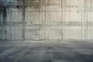 AI generated Wide blank concrete textured wall and floor. Generative AI photo