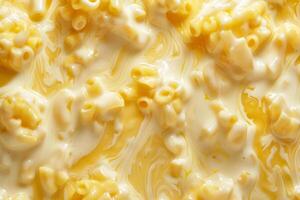 AI generated Creamy macaroni and cheese background. Generative AI photo