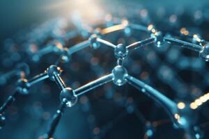 AI generated Graphene molecular grid. Graphene atomic structure concept. Generative AI photo