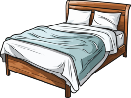 AI generated bed illustration isolated on transparent  background. png