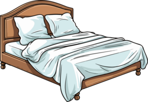 AI generated bed illustration isolated on transparent  background. png
