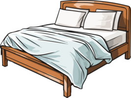AI generated bed illustration isolated on transparent  background. png