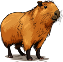 ai gerado capivara ilustração isolado em transparente fundo. png