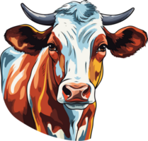 AI generated cow illustration isolated on transparent background. png
