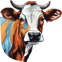 AI generated cow illustration isolated on transparent background. png