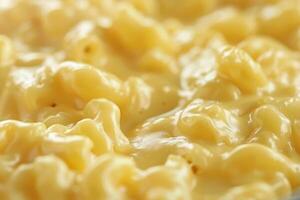 AI generated Creamy macaroni and cheese background. Generative AI photo