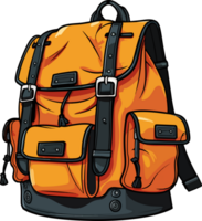 AI generated backpack design illustration isolated on transparent background png