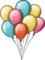 AI generated balloon design illustration isolated on transparent background png