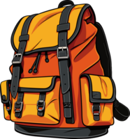 AI generated backpack design illustration isolated on transparent background png