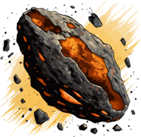 AI generated asteroid design illustration isolated on transparent  background png