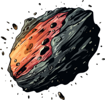 AI generated asteroid design illustration isolated on transparent  background png