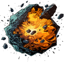 AI generated asteroid design illustration isolated on transparent  background png