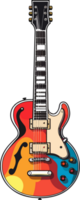 AI generated guitar illustration isolated on transparent background. png