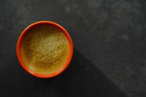 Flat lay of a coffee mug photo