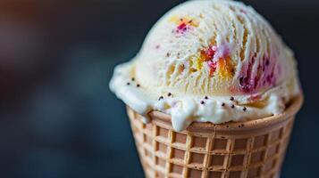 AI generated Yummy icecream with blur background photo