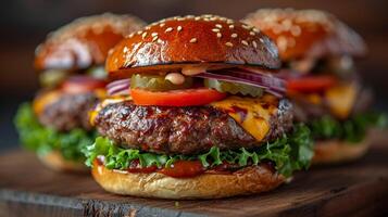 AI generated realistic delicious burger photo