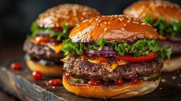 ai generado realista delicioso hamburguesa foto