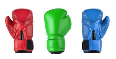 rojo, azul y verde boxeo guantes foto