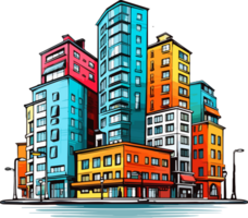 AI generated building design illustration isolated on transparent background png