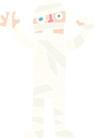 flat color illustration of a cartoon bandaged mummy png