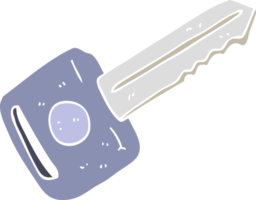 flat color illustration of a cartoon car key png