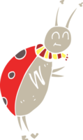 piatto colore illustrazione di un' cartone animato coccinella png