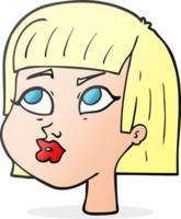 cartoon female face png