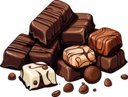 ai generado chocolate caramelo diseño ilustración aislado en transparente antecedentes png