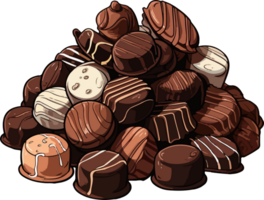 AI generated chocolate candy design illustration isolated on transparent background png