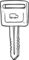 black and white cartoon car key png