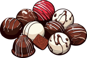 AI generated chocolate candy design illustration isolated on transparent background png