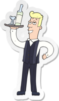 sticker of a cartoon waiter png