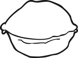 black and white cartoon walnut in shell png