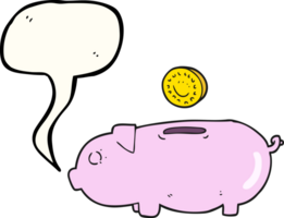 speech bubble cartoon piggy bank png