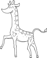 black and white cartoon giraffe png