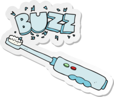 adesivo de uma escova de dentes elétrica zumbindo dos desenhos animados png
