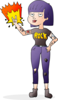 chica rockera de dibujos animados png