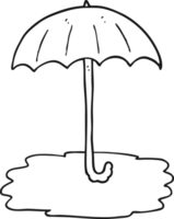 black and white cartoon wet umbrella png