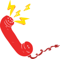 flat color illustration of a cartoon telephone receiver png