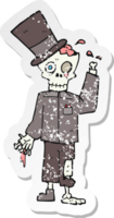 retrò afflitto etichetta di un' cartone animato elegante zombie png