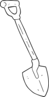 black and white cartoon shovel png