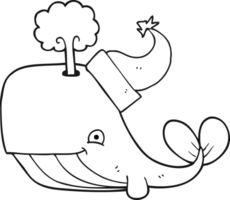 negro y blanco dibujos animados ballena vistiendo Navidad sombrero png