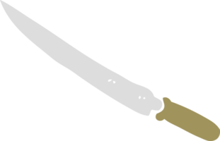 flat color illustration of a cartoon kitchen knife png