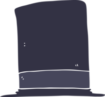 illustration en couleur plate d'un chapeau haut de forme de dessin animé png