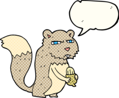 comic book speech bubble cartoon angry squirrel with nut png