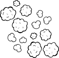 nubes de humo de dibujos animados en blanco y negro png