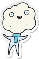 sticker of a cute cloud head creature png