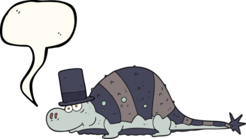 speech bubble cartoon dinosaur in top hat png