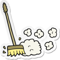 sticker of a cartoon sweeping brush png