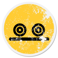 uncomfortable staring face circular sticker png